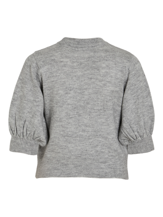 VIBIOLA Knit Top - Medium Grey Melange